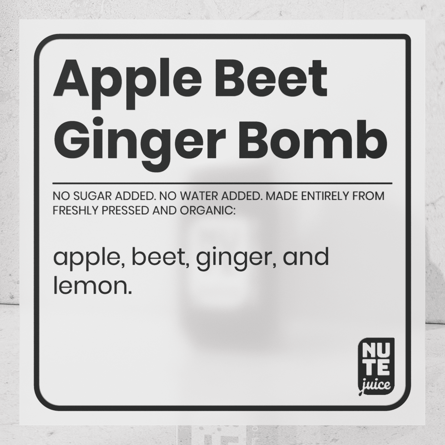 Apple beet ginger bomb ingredients