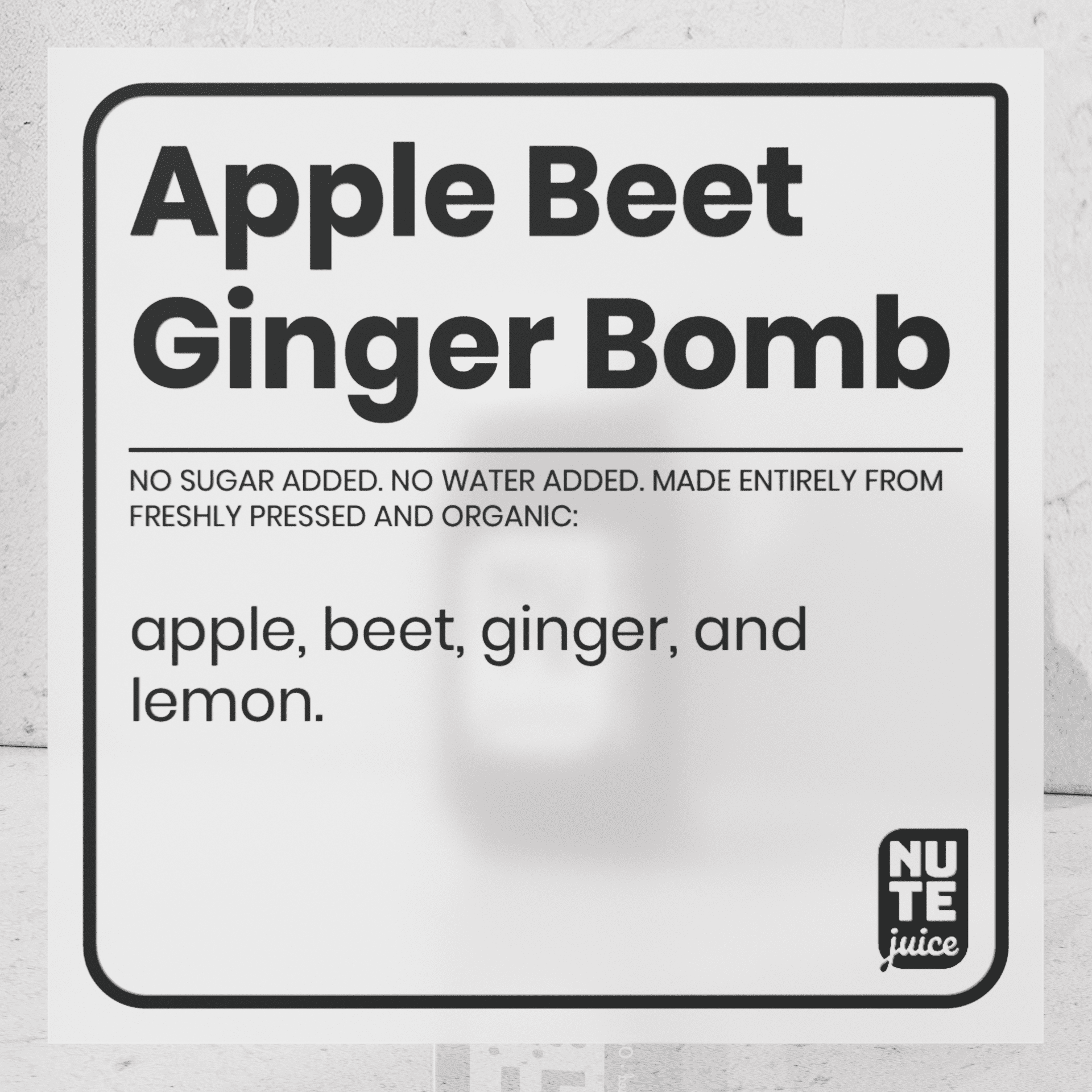 Apple beet ginger bomb ingredients