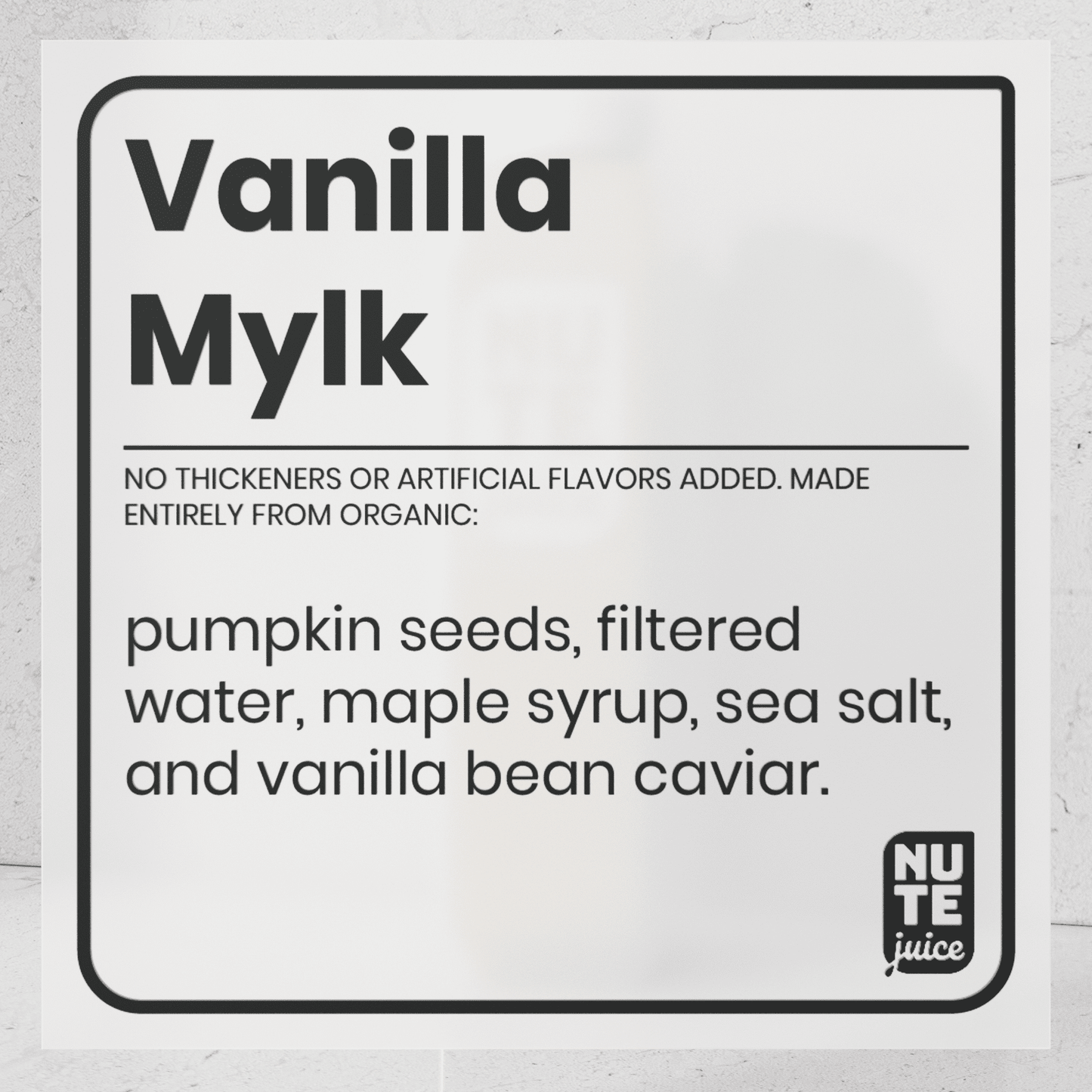 vanilla mylk ingredients